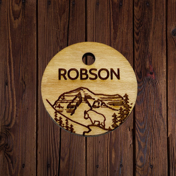 Rocky Mountain Dog Personalized Wooden Dog ID Tag