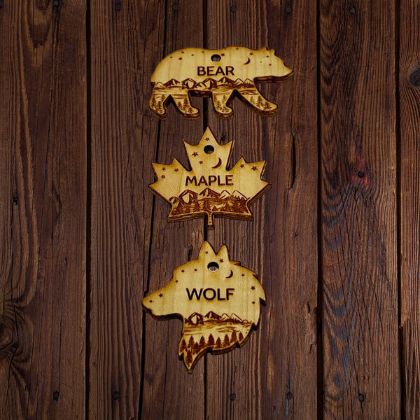 Rocky Mountain Dog Personalized Wooden Shape Dog ID Tags