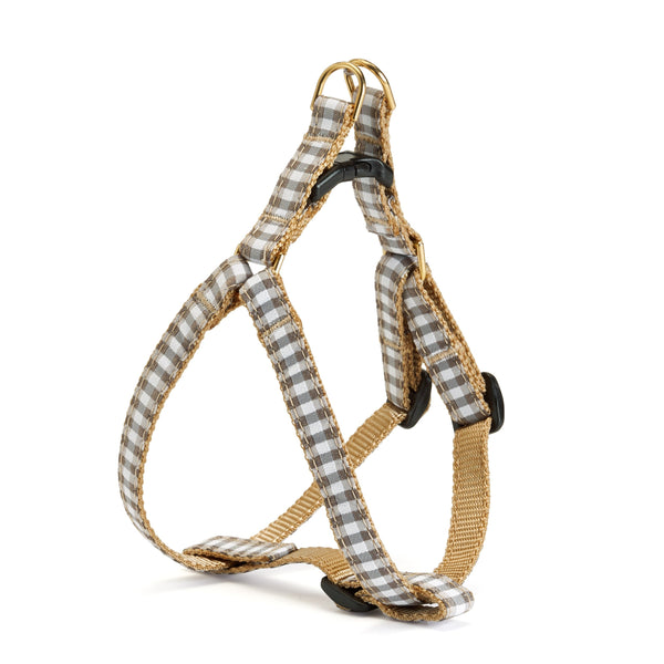 Up Country Gray Buffalo Check Small Breed Dog Harness