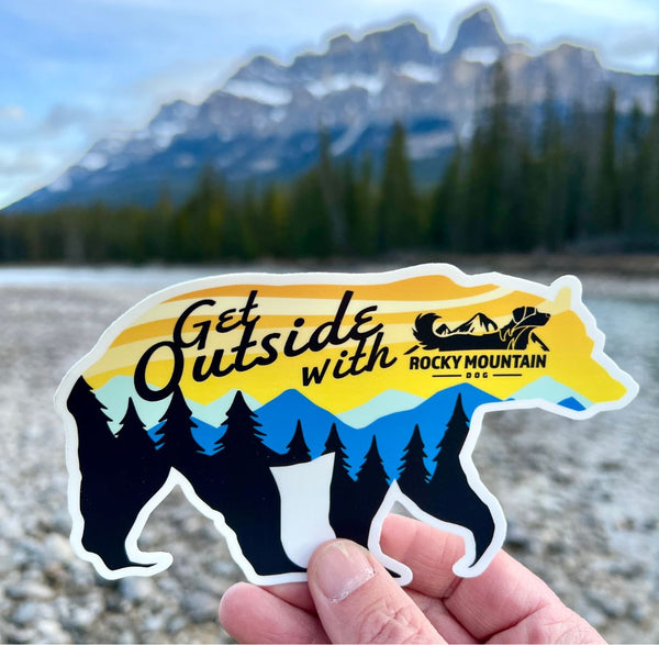 Rocky Mountain Dog Get Outside Bear Sticker