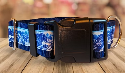 Rocky Mountain Hound 1.5" Wide Blue Mountain Dog Collar