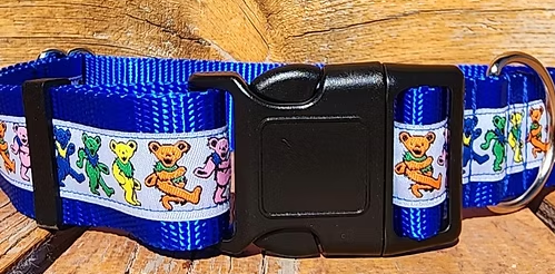 Rocky Mountain Hound 1.5" Wide Grateful Dead Dancing Bears Dog Collar