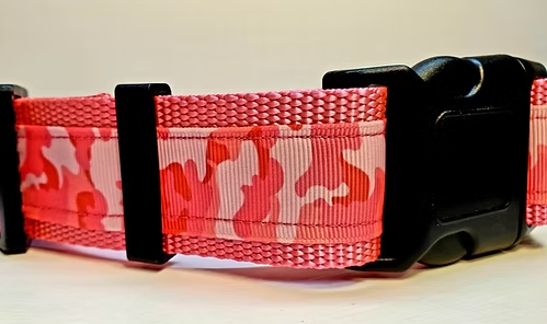 Rocky Mountain Hound 1.5" Wide Pink Camo Dog Collar