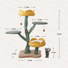 Dimensions of the Yellow Tulip Cat Tree