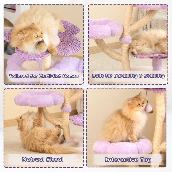 Happy & Polly Purple Woven Flower Cat Tree