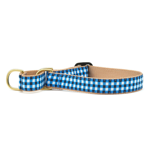 Up Country Navy Gingham Martingale Dog Collar
