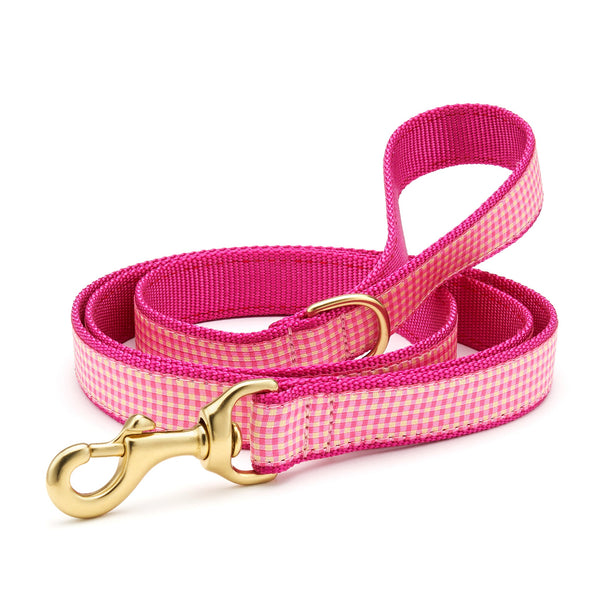 Up Country Pink Gingham Dog Lead
