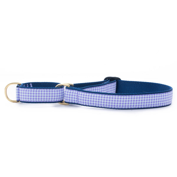 Up Country Purple Gingham Martingale Dog Collar