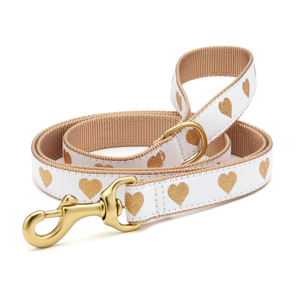 Up Country White Heart of Gold Dog Lead
