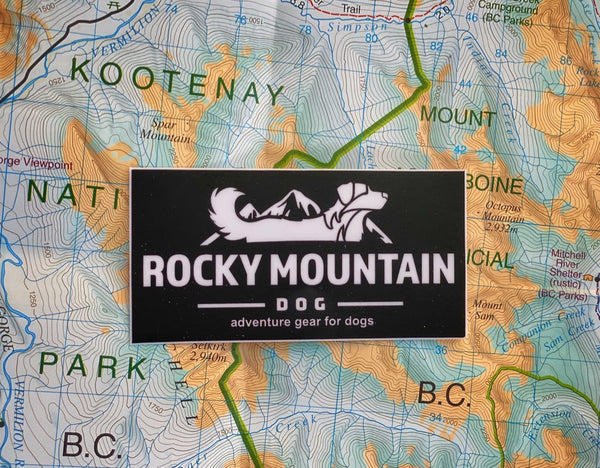 Rocky Mountain Dog Rectangle Black Sticker